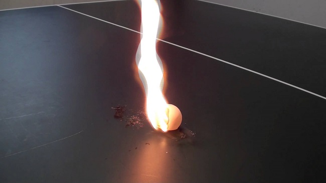 ping pong balls fire trick